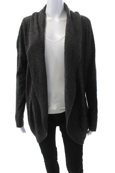 Barefoot Dreams® Womens Cowl Neck Long Sleeve Cardigan Sweater Top Black Size M
