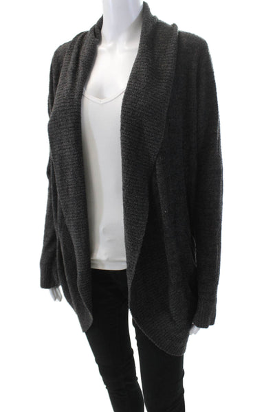 Barefoot Dreams® Womens Cowl Neck Long Sleeve Cardigan Sweater Top Black Size M