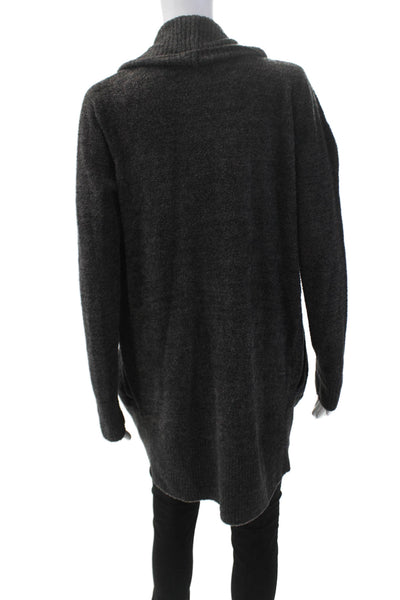 Barefoot Dreams® Womens Cowl Neck Long Sleeve Cardigan Sweater Top Black Size M