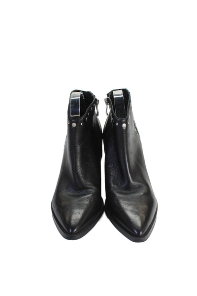 MARC FISHER LTD Womens Pointed Toe Cowboy Ankle Boots Black Size 9.5 Medium