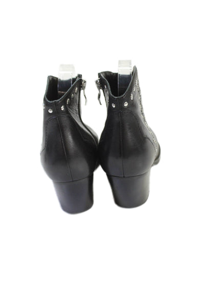 MARC FISHER LTD Womens Pointed Toe Cowboy Ankle Boots Black Size 9.5 Medium