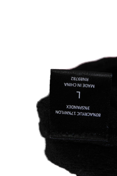 Josie Natori Women's Round Neck Textured Pullover Sweater Black Size L