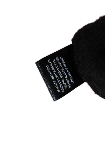 Josie Natori Women's Round Neck Textured Pullover Sweater Black Size L