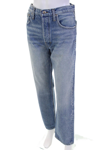 Joes Women's Button Fly Five Pocket Straight Leg Medium Wash Denim Pants Size 31