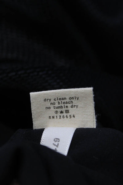 L Agence Womens Back Zip Short Sleeve Crew Neck Sheath Dress Black Size 4