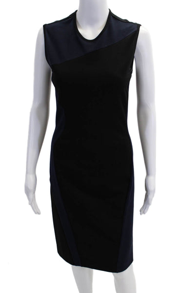 Stella McCartney Womens Back Zip Crew Neck Knit Sheath Dress Navy Black IT 44