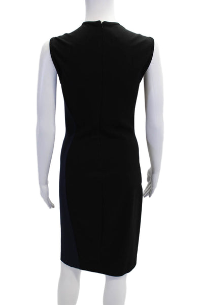 Stella McCartney Womens Back Zip Crew Neck Knit Sheath Dress Navy Black IT 44