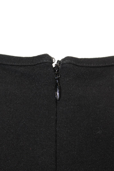 Stella McCartney Womens Back Zip Crew Neck Knit Sheath Dress Navy Black IT 44