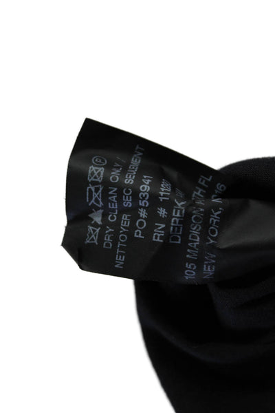 Derek Lam Womens Zipper Fly Mid Rise Pleated Crepe Trouser Pants Black Size 4