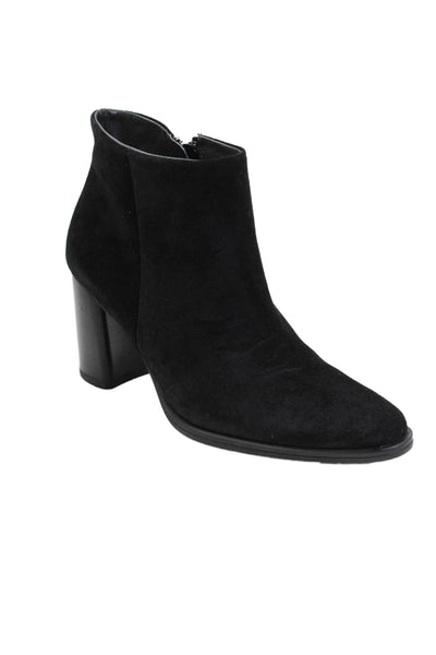 Paul Green Womens Suede Leather Block Heels Winn Ankle Boots Black Size 6