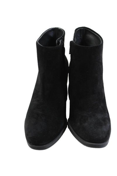 Paul Green Womens Suede Leather Block Heels Winn Ankle Boots Black Size 6