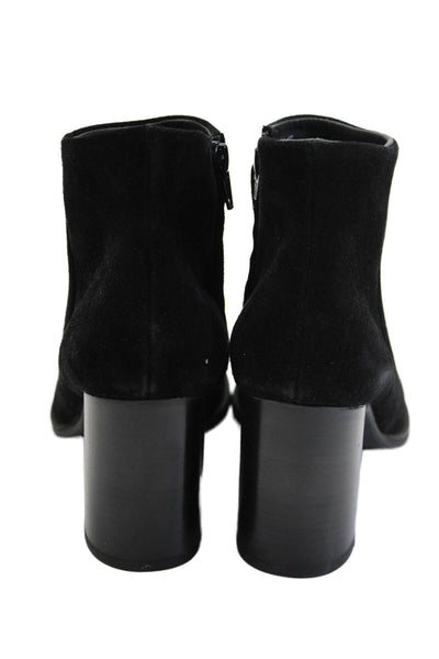 Paul Green Womens Suede Leather Block Heels Winn Ankle Boots Black Size 6