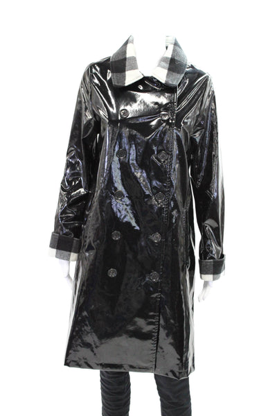 Jane Post Women's Long Sleeves Double Breasted Jacket Black Size XS