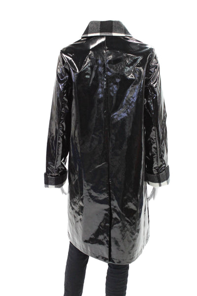 Jane Post Women's Long Sleeves Double Breasted Jacket Black Size XS