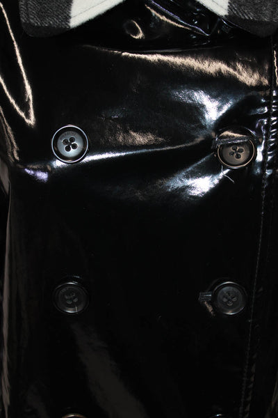 Jane Post Women's Long Sleeves Double Breasted Jacket Black Size XS