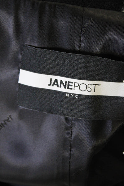 Jane Post Women's Long Sleeves Double Breasted Jacket Black Size XS