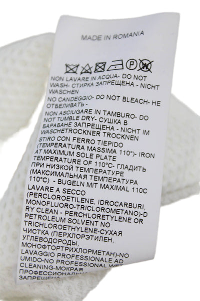 Seventy Women's Long Sleeves Mesh Unlined Basic Jacket Cream Size 14