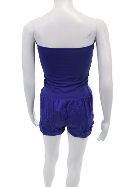 Eres Womens High Rise Pull On Athletic Control Top Shorts Blue Size Small