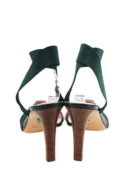 Ilio Smeraldo Womens Wrapped Ankle Detail Square Toe Heels Green Size EUR 39