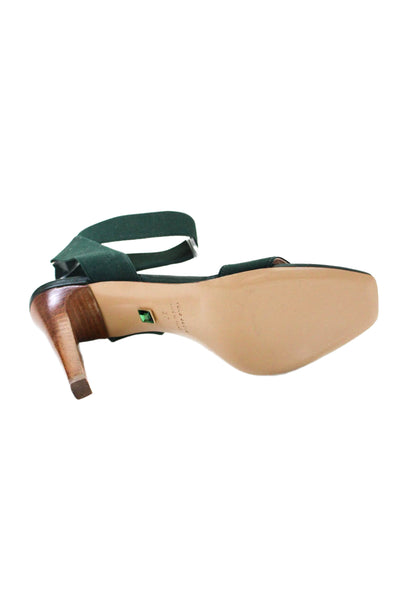 Ilio Smeraldo Womens Wrapped Ankle Detail Square Toe Heels Green Size EUR 39