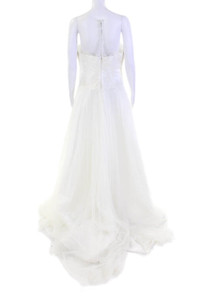 Isabelle Womens Embroidered A Line Wedding Gown Creme White Size Extra Large