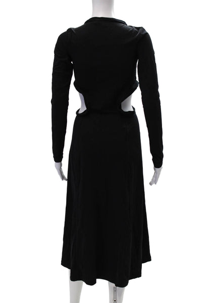 Diesel Womens Long Sleeve Casual Hook & Eye Maxi Bodycon Dress Black Size XS