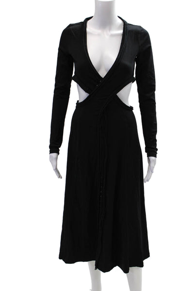 Diesel Womens Long Sleeve Casual Hook & Eye Maxi Bodycon Dress Black Size S
