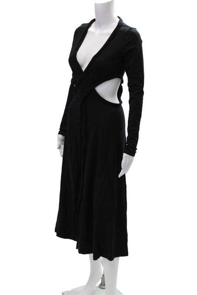 Diesel Womens Long Sleeve Casual Hook & Eye Maxi Bodycon Dress Black Size S