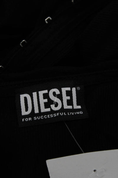 Diesel Womens Long Sleeve Casual Hook & Eye Maxi Bodycon Dress Black Size S