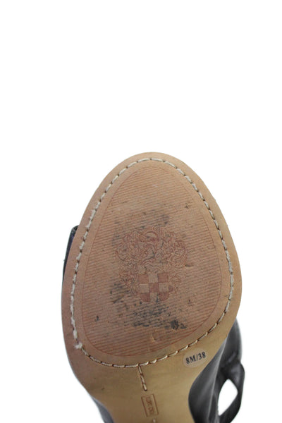 Vince Camuto Womens Textured Open Toe Lined Buckle Ankle Strap Heels Black Size