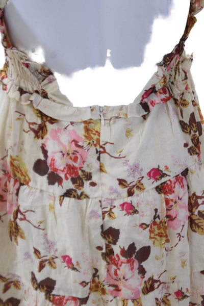 Sea New York Girls Smocked Floral Backless A Line Dress Beige Size 10
