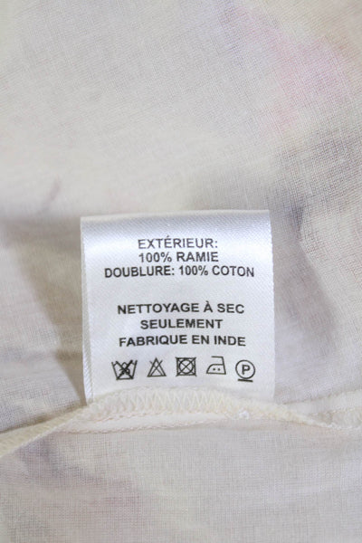 Sea New York Girls Smocked Floral Backless A Line Dress Beige Size 10