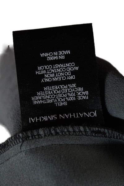 Jonathan Simkhai Womens Vegan Leather Collared Button Up Blouse Top Black Size S