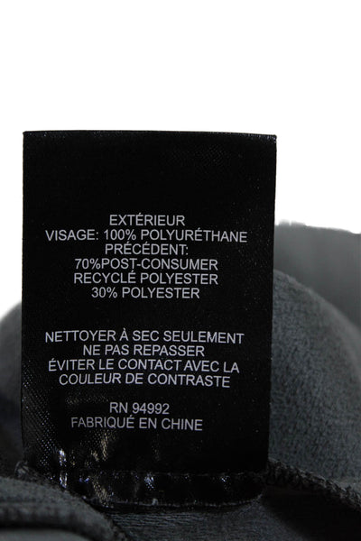 Jonathan Simkhai Womens Vegan Leather Collared Button Up Blouse Top Black Size S