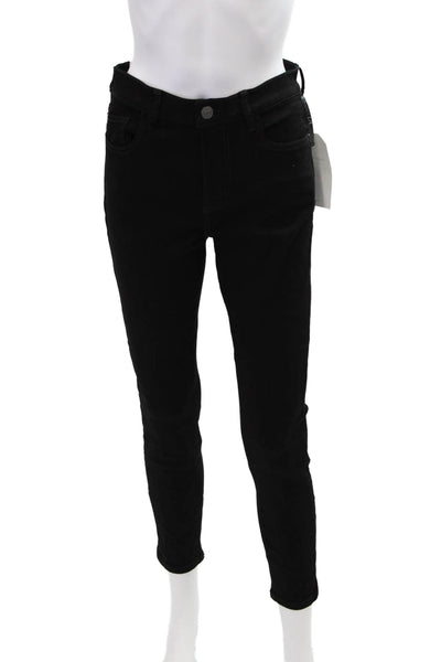 Current/Elliott Womens Zipper Fly High Waist Stiletto Skinny Jeans Black Size 28
