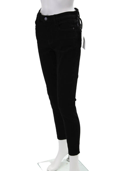 Current/Elliott Womens Zipper Fly High Waist Stiletto Skinny Jeans Black Size 28