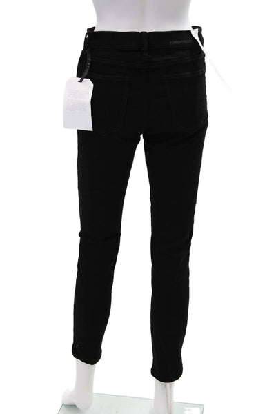Current/Elliott Womens Zipper Fly High Waist Stiletto Skinny Jeans Black Size 28