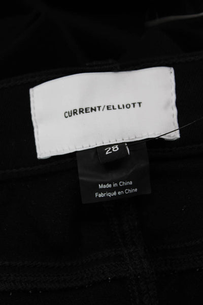 Current/Elliott Womens Zipper Fly High Waist Stiletto Skinny Jeans Black Size 28