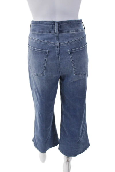 NYDJ Womens Zipper Fly High Rise Medium Wash Wide Leg Jeans Blue Denim Size 12