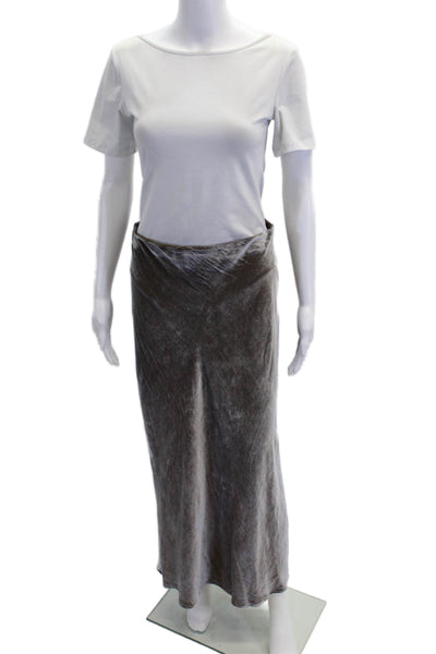 Madewell Womens Silk Blend Pull On Side Slit Maxi Skirt Brown Size 6