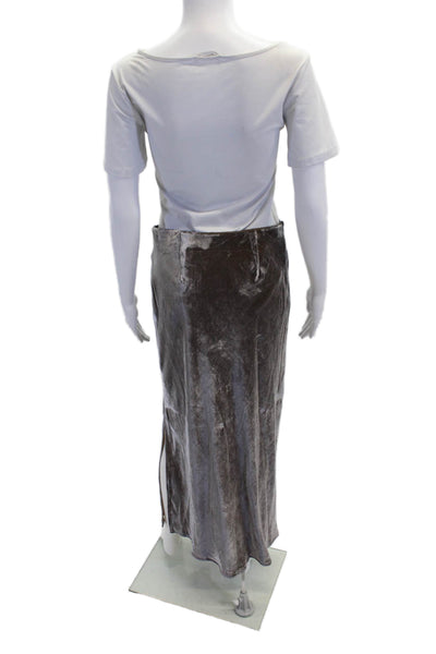 Madewell Womens Silk Blend Pull On Side Slit Maxi Skirt Brown Size 6