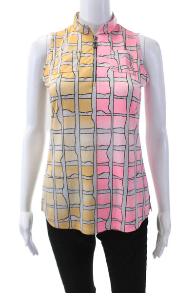 Jamie Sadock Women's High Neck Sleeveless Multicolor Fitted Blouse Size XS