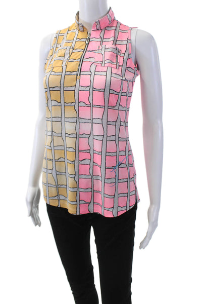 Jamie Sadock Women's High Neck Sleeveless Multicolor Fitted Blouse Size XS