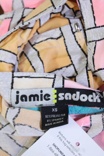 Jamie Sadock Women's High Neck Sleeveless Multicolor Fitted Blouse Size XS