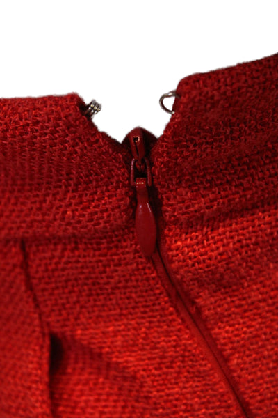 Giambattista Valli Womens Pleated Two Pocket Pocket High-Rise Shorts Red Size 38