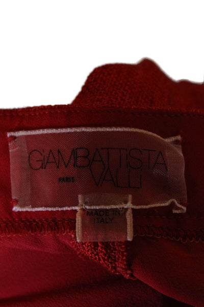 Giambattista Valli Womens Pleated Two Pocket Pocket High-Rise Shorts Red Size 38