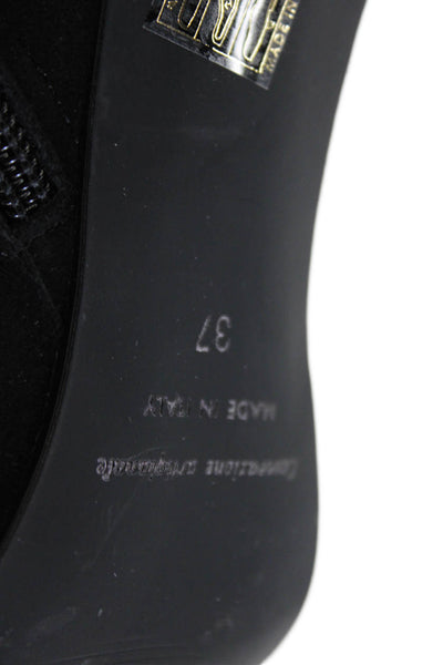 Cordani Womens Suede Zip Up Pointed Toe Nadia Ankle Boots Black Size 37 7