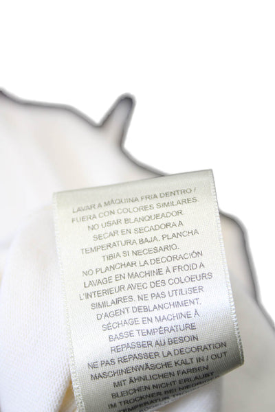 Citizens of Humanity Womens Cotton Collared Crop Henley Shirt Cream Size M