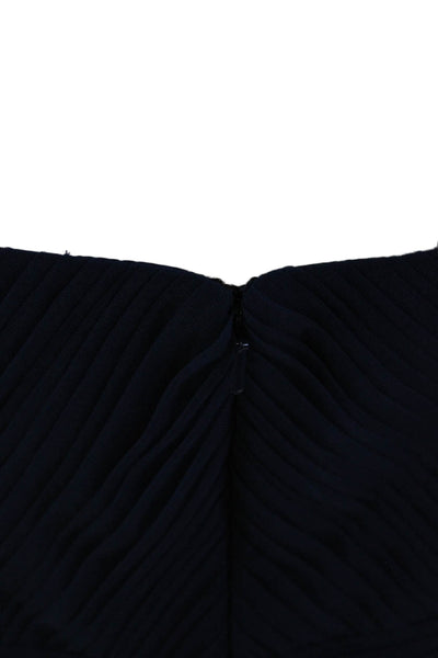 Zac Posen Womens Sleeveless Sweetheart Neck Zipper Full-Length Gown Blue Size 4