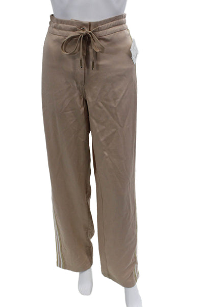 Le Superbe Women's Drawstring Waist Straight Leg Track Pants Beige Size S